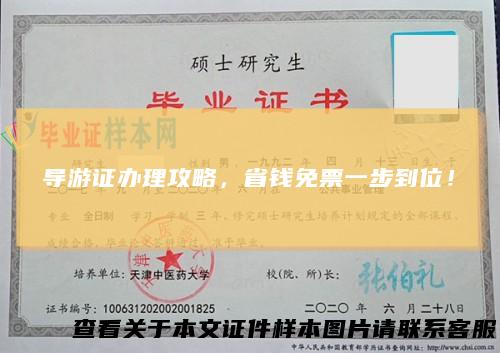 导游证办理攻略，省钱免票一步到位！