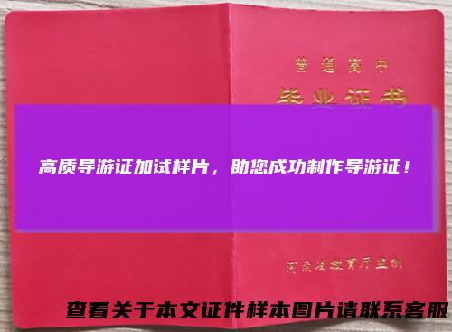 高质导游证加试样片，助您成功制作导游证！