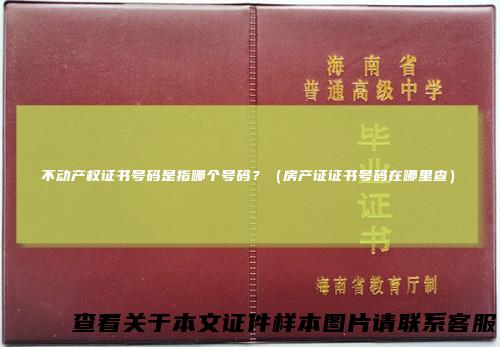 不动产权证书号码是指哪个号码？（房产证证书号码在哪里查）