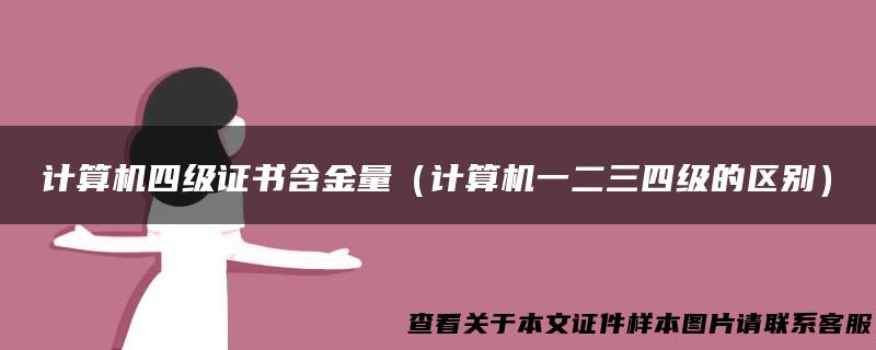 计算机四级证书含金量（计算机一二三四级的区别）