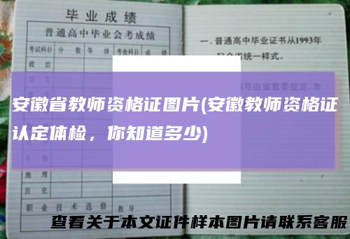 安徽省教师资格证图片(安徽教师资格证认定体检，你知道多少)