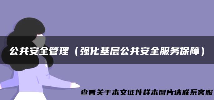 公共安全管理（强化基层公共安全服务保障）