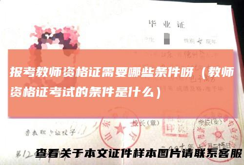 报考教师资格证需要哪些条件呀（教师资格证考试的条件是什么）