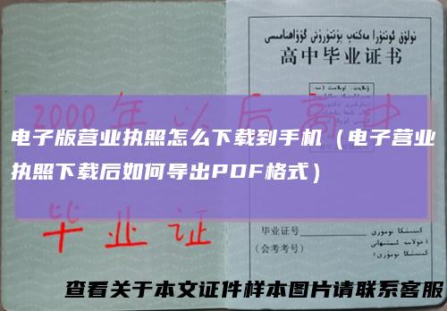 电子版营业执照怎么下载到手机（电子营业执照下载后如何导出PDF格式）