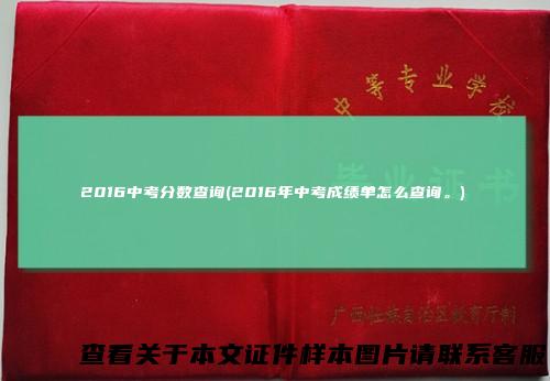 2016中考分数查询(2016年中考成绩单怎么查询。)