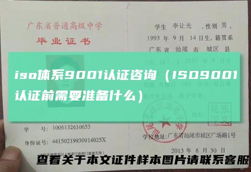 iso体系9001认证咨询（ISO9001认证前需要准备什么）