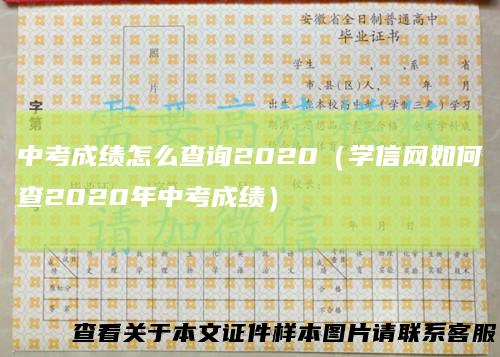 中考成绩怎么查询2020（学信网如何查2020年中考成绩）