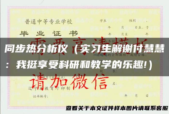 同步热分析仪（实习生解谢付慧慧：我挺享受科研和教学的乐趣!）