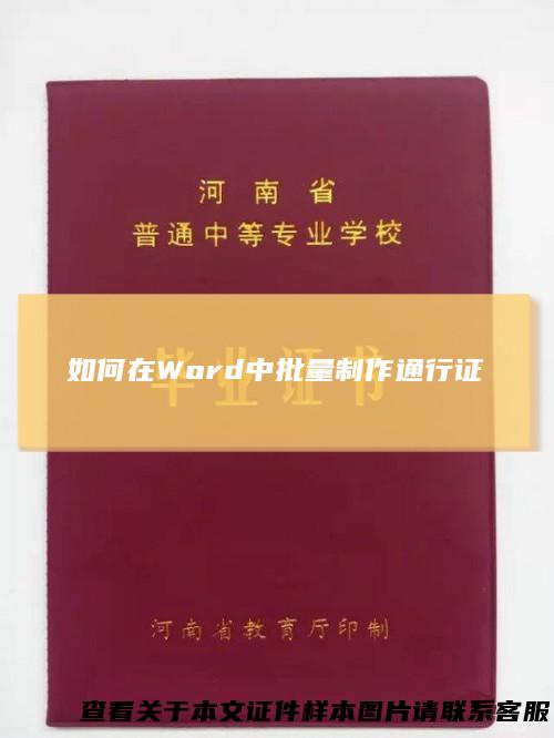 如何在Word中批量制作通行证