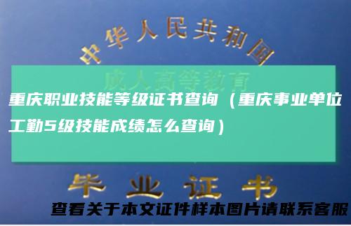 重庆职业技能等级证书查询（重庆事业单位工勤5级技能成绩怎么查询）