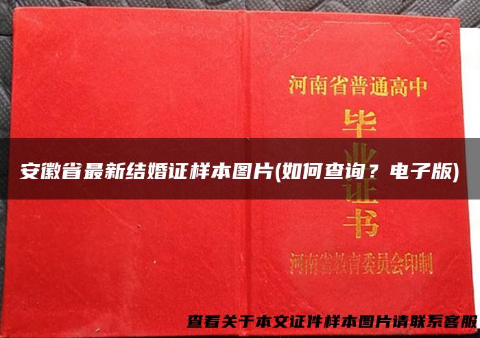 安徽省最新结婚证样本图片(如何查询？电子版)