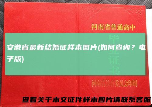 安徽省最新结婚证样本图片(如何查询？电子版)