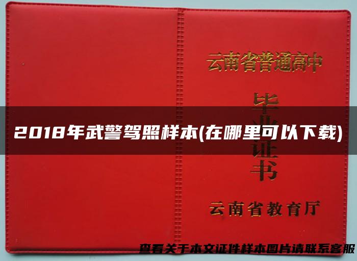 2018年武警驾照样本(在哪里可以下载)