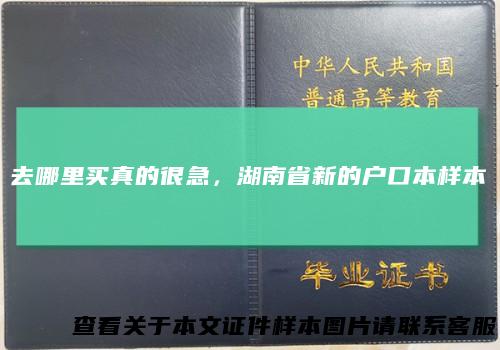 去哪里买真的很急，湖南省新的户口本样本