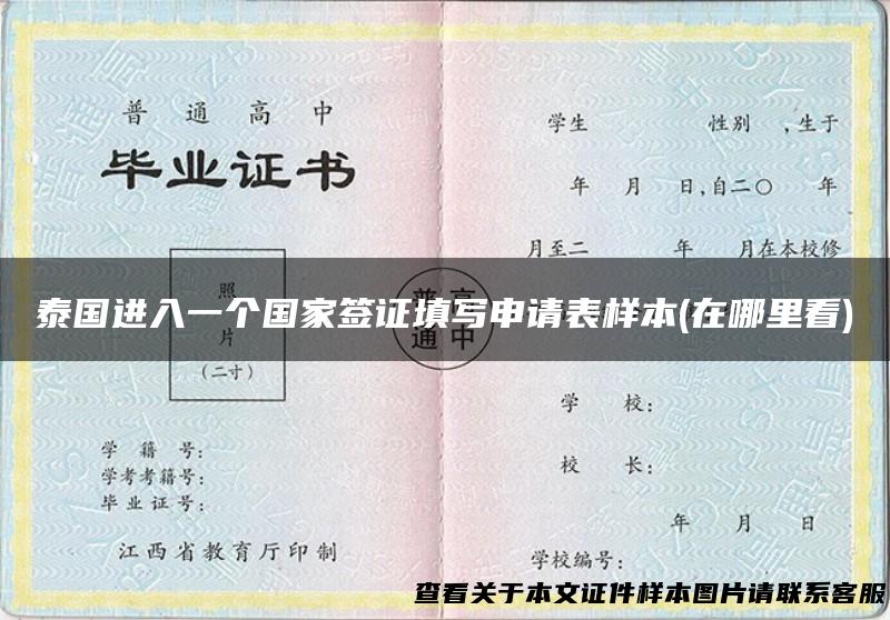 泰国进入一个国家签证填写申请表样本(在哪里看)