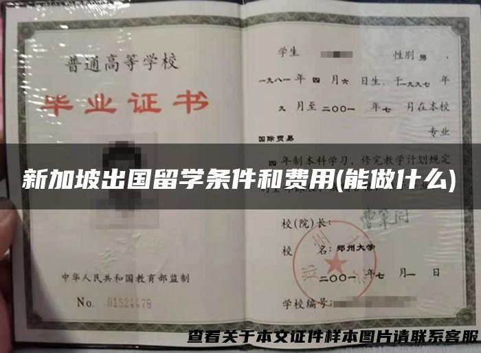 新加坡出国留学条件和费用(能做什么)