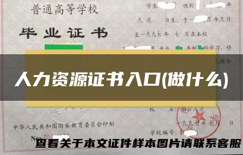 人力资源证书入口(做什么)