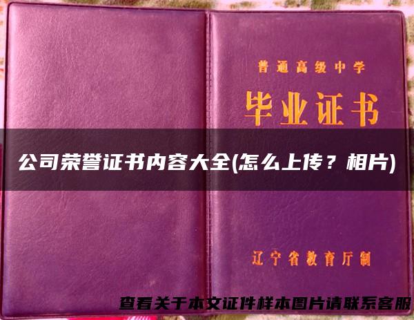 公司荣誉证书内容大全(怎么上传？相片)