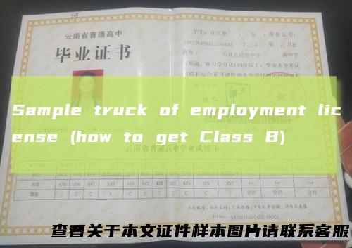 Sample truck of employment license (how to get Class B)