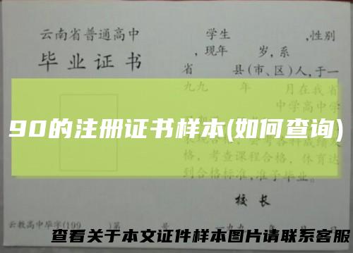 90的注册证书样本(如何查询)