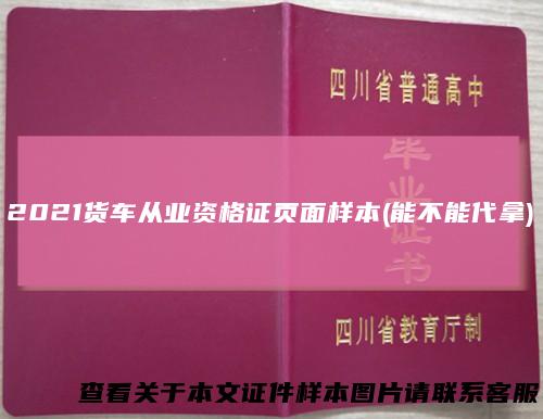 2021货车从业资格证页面样本(能不能代拿)