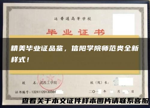 精美毕业证品鉴，信阳学院师范类全新样式！