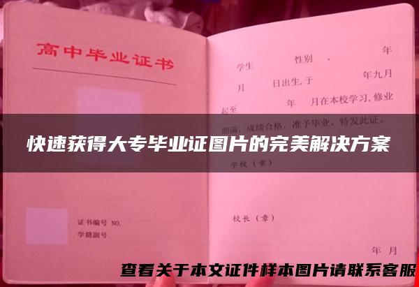 快速获得大专毕业证图片的完美解决方案