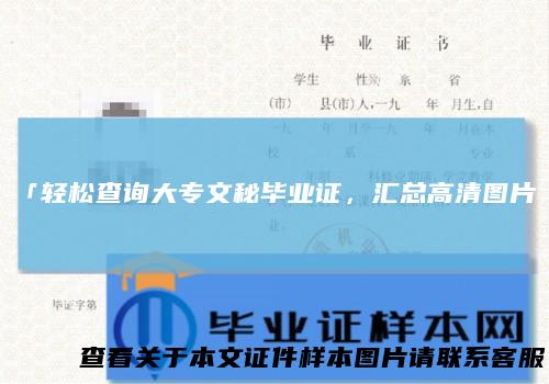 「轻松查询大专文秘毕业证，汇总高清图片」