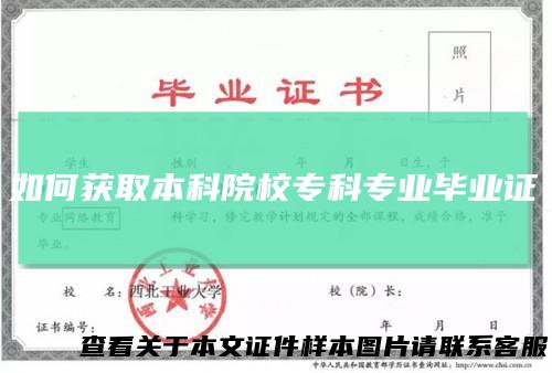 如何获取本科院校专科专业毕业证