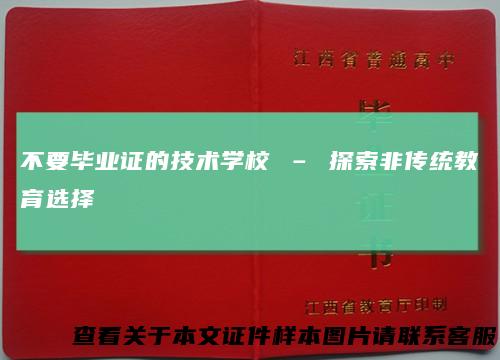 不要毕业证的技术学校–探索非传统教育选择