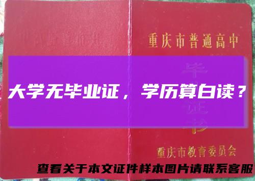 大学无毕业证，学历算白读？