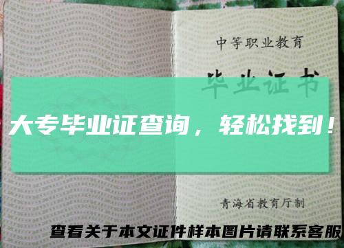 大专毕业证查询，轻松找到！