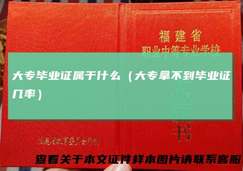 大专毕业证属于什么（大专拿不到毕业证几率）