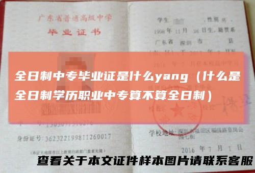 全日制中专毕业证是什么yang（什么是全日制学历职业中专算不算全日制）