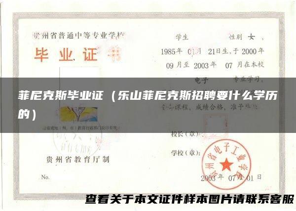 菲尼克斯毕业证（乐山菲尼克斯招聘要什么学历的）