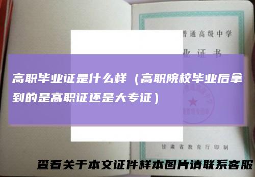 高职毕业证是什么样（高职院校毕业后拿到的是高职证还是大专证）