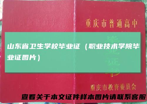 山东省卫生学校毕业证（职业技术学院毕业证图片）