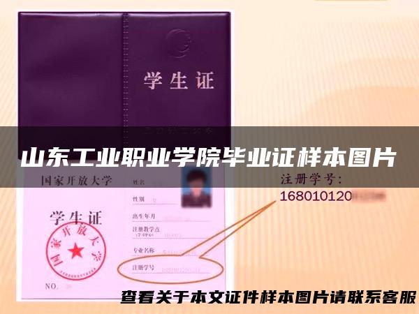 山东工业职业学院毕业证样本图片