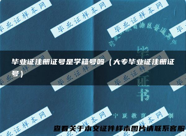 毕业证注册证号是学籍号吗（大专毕业证注册证号）