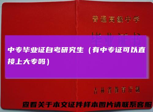 中专毕业证自考研究生（有中专证可以直接上大专吗）