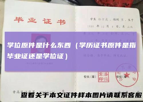 学位原件是什么东西（学历证书原件是指毕业证还是学位证）