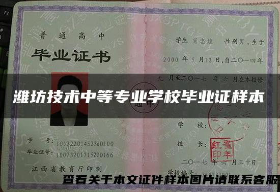 潍坊技术中等专业学校毕业证样本