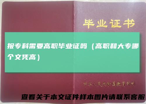 报专科需要高职毕业证吗（高职和大专哪个文凭高）