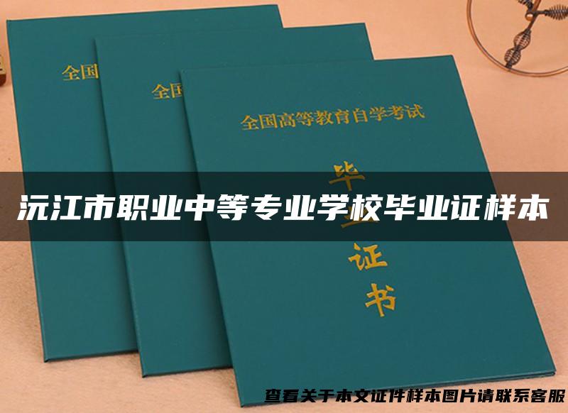 沅江市职业中等专业学校毕业证样本