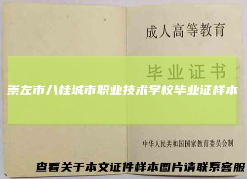 崇左市八桂城市职业技术学校毕业证样本