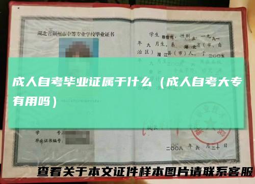 成人自考毕业证属于什么（成人自考大专有用吗）