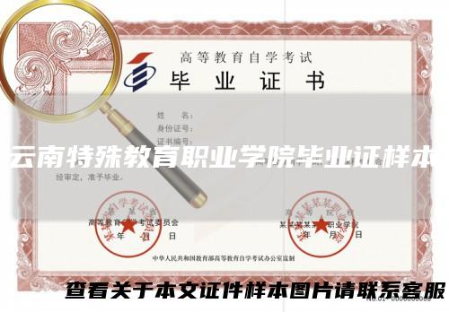 云南特殊教育职业学院毕业证样本