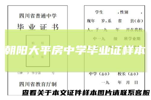 朝阳大平房中学毕业证样本