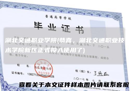 湖北交通职业学院(恭喜，湖北交通职业技术学院新区正式投入使用了)