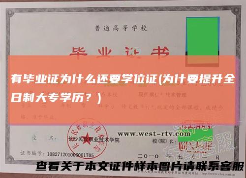 有毕业证为什么还要学位证(为什要提升全日制大专学历？)